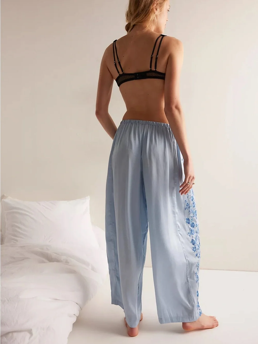Free People Intimately Sleep Pants Special Treatment Blue Medium NWOT $128